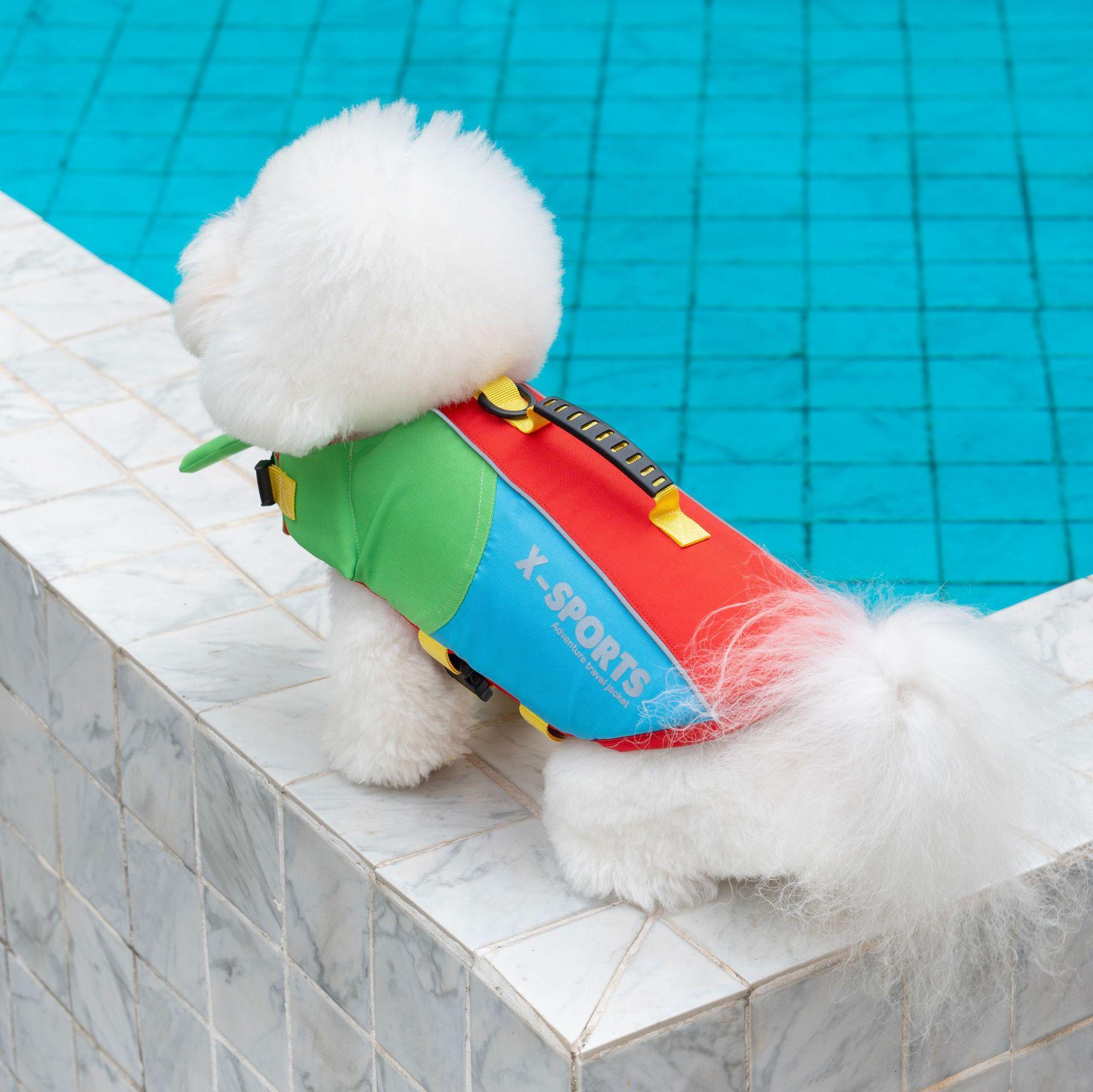 Dog clothing, animal clothing, big dog swimming suit, big dog life jacket, small and large pets can wear small animal swimming suit, handheld trial, big dog clothing, small dog diving suit, life jacket, British style clothing, Outdoor