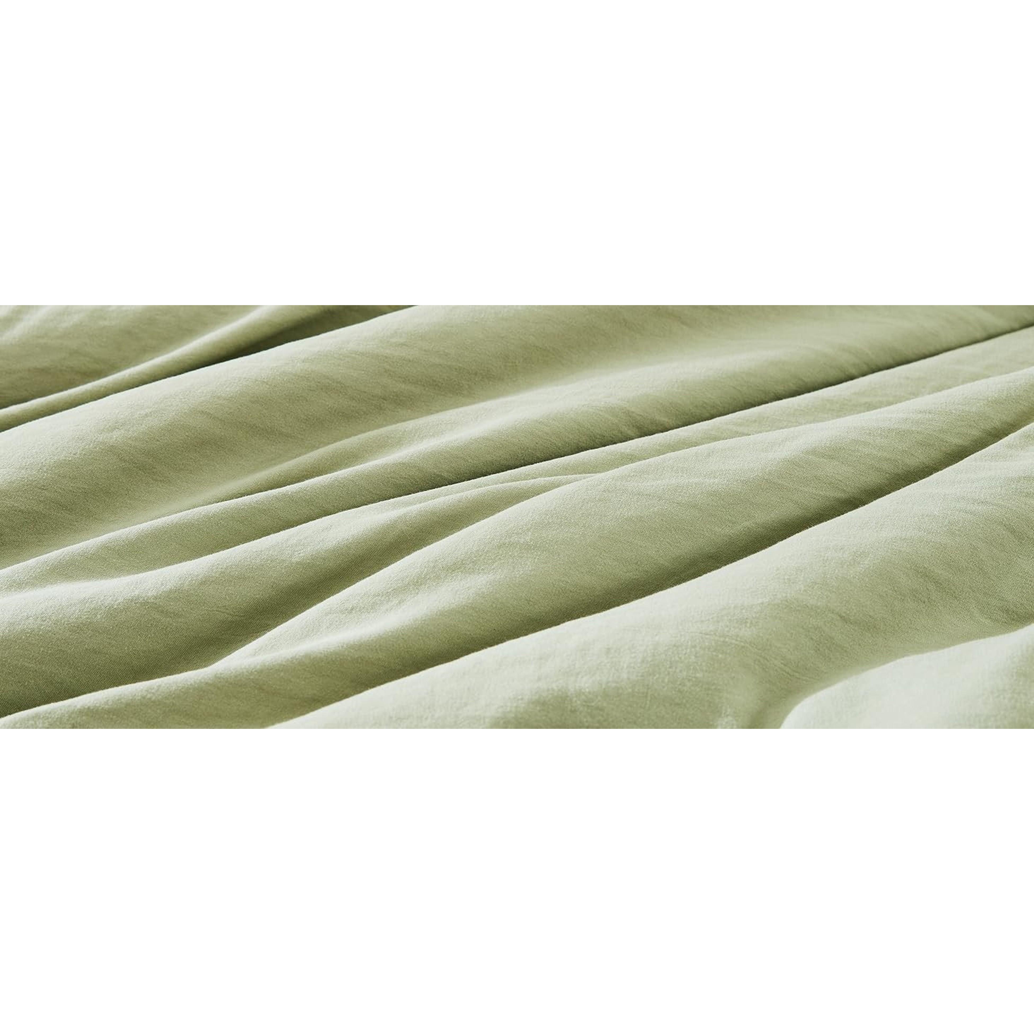 Queen Comforter Set-7 Pieces Soft Prewashed Bed in a Bag Queen Bedding Sets | All Season Comforter with Sheets, Pillow Shams & Pillowcases, Sage Green