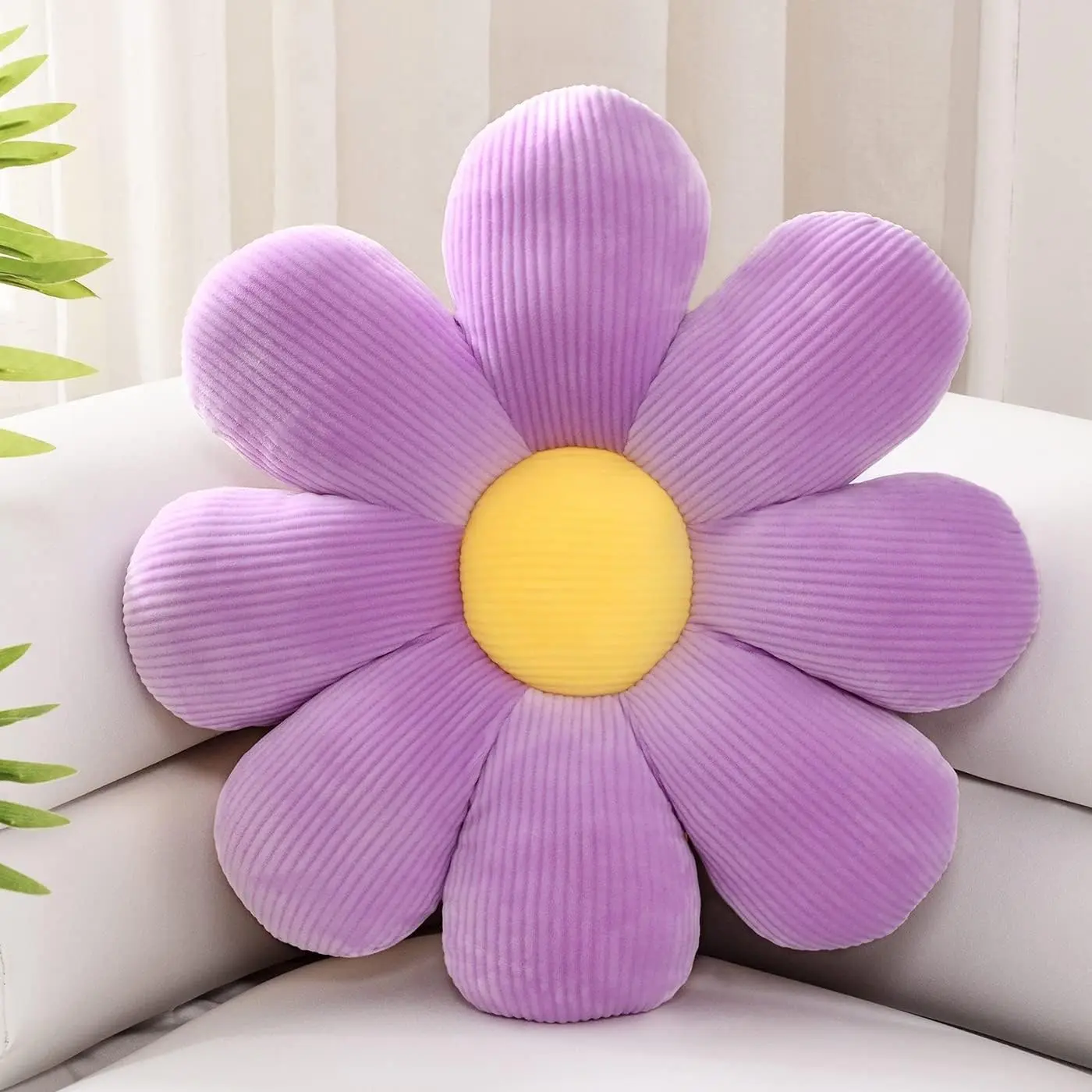 Flowers Pillow,Flower Shaped Throw Pillow Butt Cushion Floor Pillow,Seating Cushion,Cute Room Decor & Plush Pillow for Bedroom Sofa Chair(Lavender,15.7'')