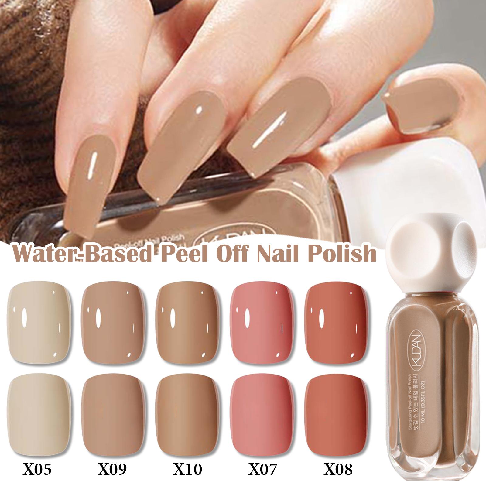 Quick Drying Nail Polish Set, 5Count/Set New Trendy Nail Polish Varnish, Alcohol-free|Odorless|No-bake|Water-Based|Peel-off|Easy-to-Apply|Multicolor, Suitable for Daily Nails & Festival Nails,Nail Art Supplies for Women & Girls, Nail Manicure