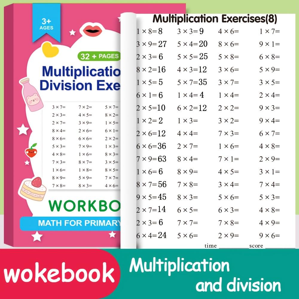 Multiplication and Division Workbook (with Handwriting Practice, Number Tracing, Tracing Preschool Books) – Suitable for Kindergarten To Primary School Levels, Birthday and Holiday Gift, Suitable for School and Home Use