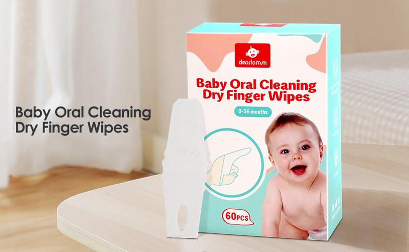 Toddler Baby Dry Wipes, Baby Newborn Tongue Cleaner, 60PCS Disposable Infant Wipes Clean Baby Mouth,Gauze Gum Cleaner Toothbrush Baby Oral Cleaning Stick Dental Care