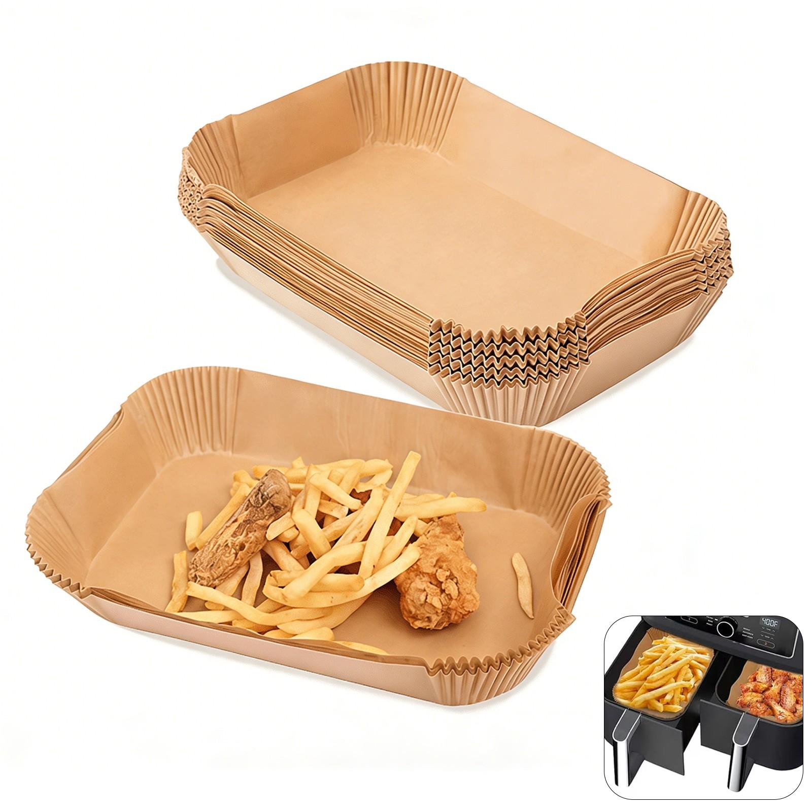 150 Pcs Non-Stick Air Fryer Liners, Rectangular Air Fryer Paper, Multifunctional for Baking, Roasting, Microwave, Home & Commercial Use