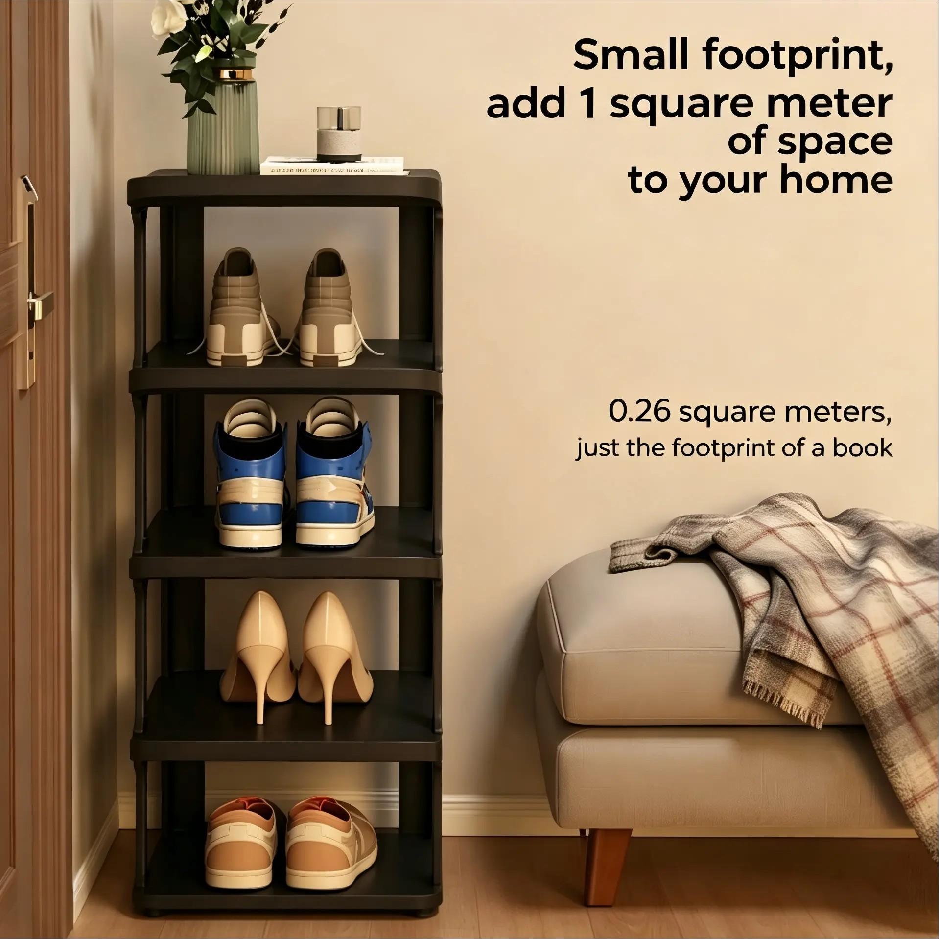 👟 Slim Tall Multifunctional Shoe Rack Shoe Holder for Entryway for Tight Spaces｜9-Tier Stackable Entryway Shoe Storage Organizer for Closet, Corner, Front Door