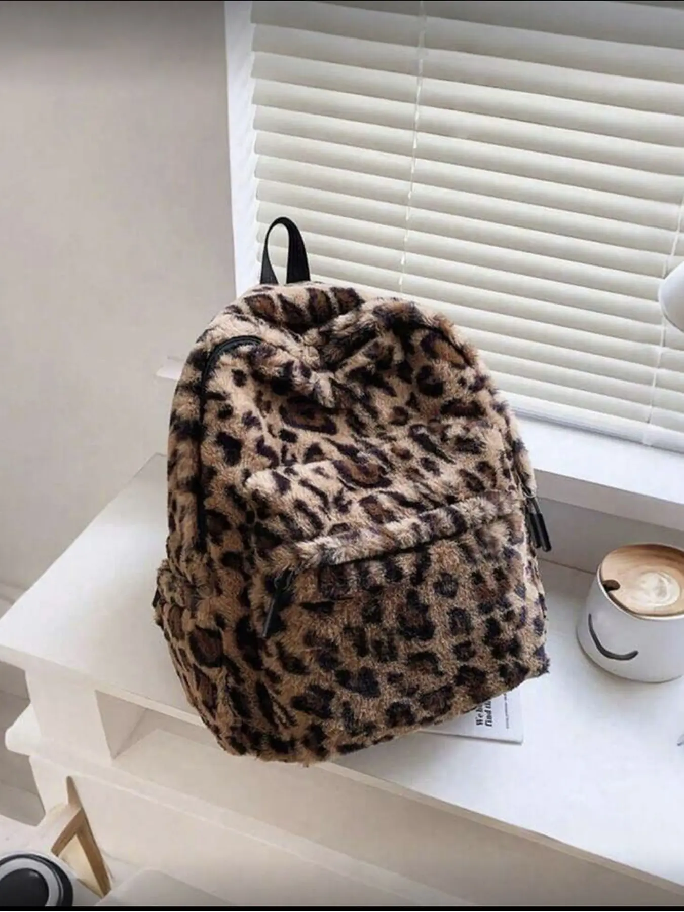 Full Leopard Print Down Jacket Backpack Large Capacity for Teen Girls College School Travel Outdoor Beach Winter Fashion Student Bookbag