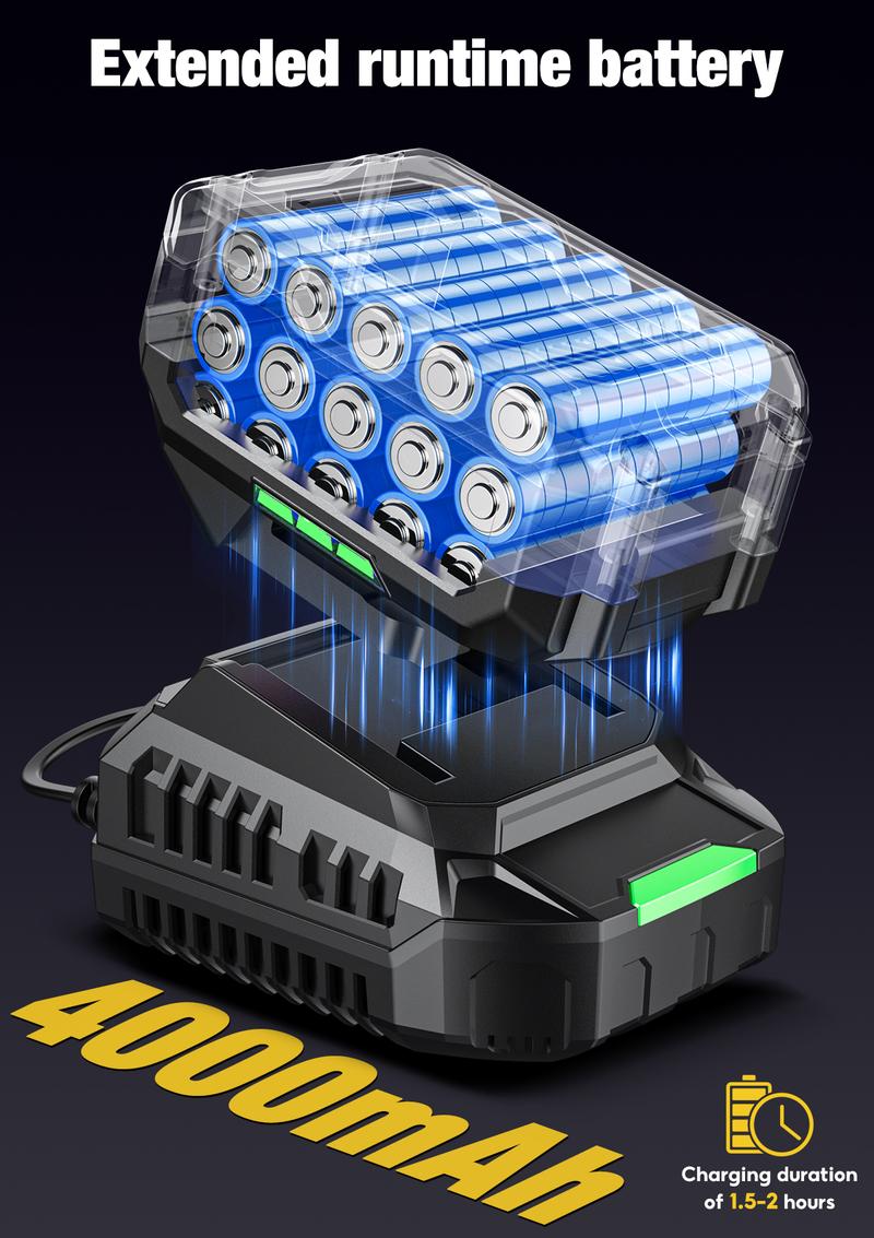 SOARFLY 3-in-1 Multi-Purpose 1000NM (750FT-LBS) Cordless lmpact Wrench, 2x 4.0Ah Batteries, Fast Charger, 6 Screwdriver Bit, 8 Drill Bit, 6 Sockets