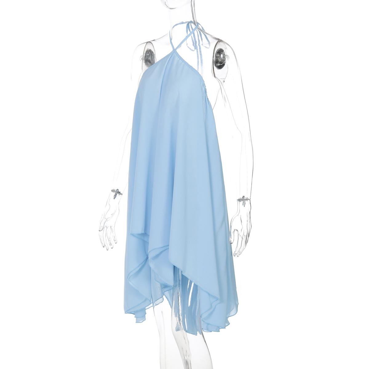 Women Summer Beach Dresses Halter Sleeveless Backless Party Club Chiffon Basic Midi Dress Women Summer Beach Dresses Halter Sleeveless Backless Party Club Chiffon Basic Midi Dress