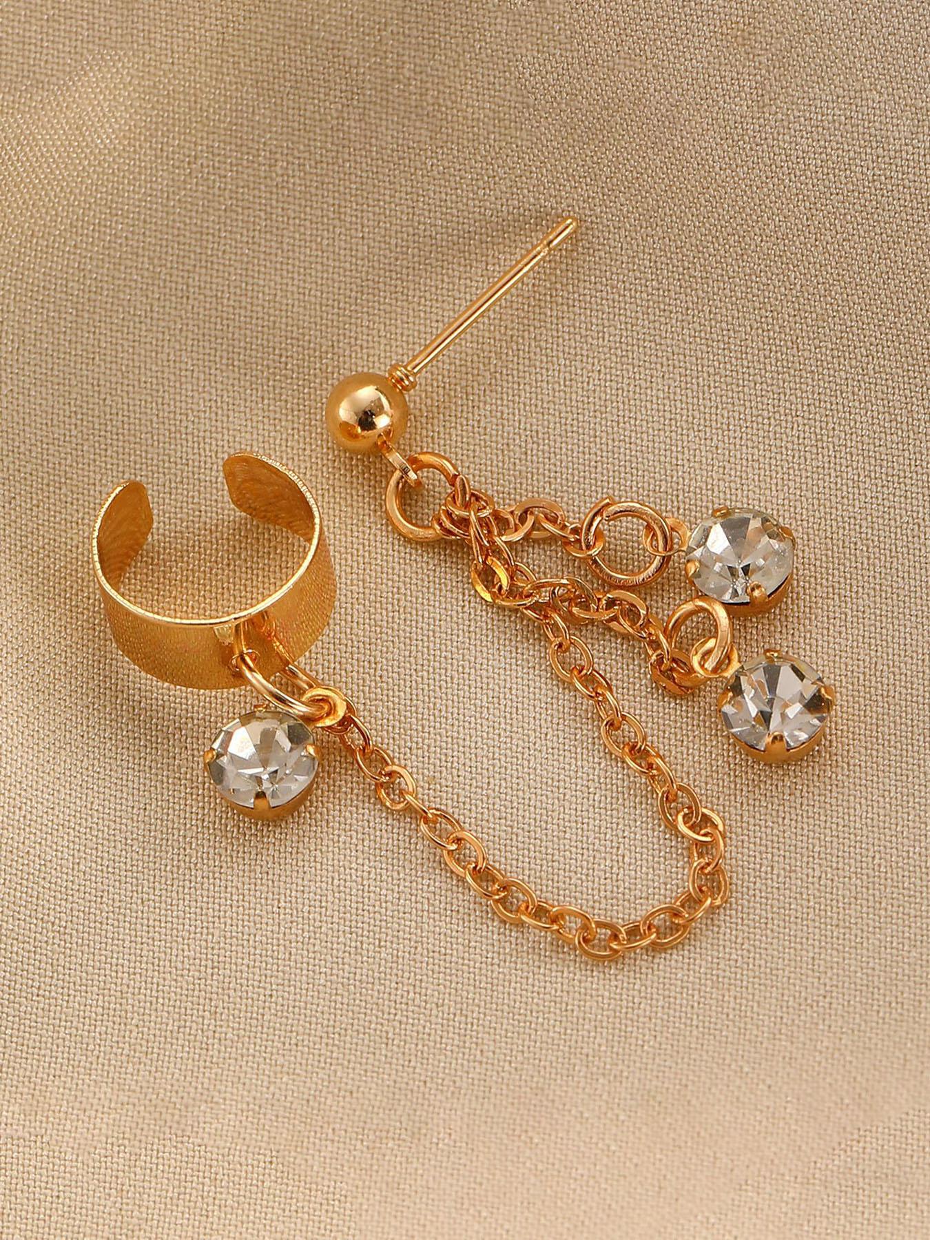 Elegant Dangle Earrings for Women, Chic Fringe Ear Cuffs, Hip-Hop Style Zirconia Drop Earrings, Chain Design, Perfect Gift for Friends
