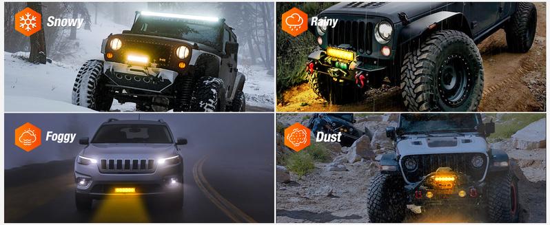 Nilight 6 inch Amber Led Light Bar 2PCS 18W Spot Driving Fog Single Row Off Road Boat Lights for Trucks SUV ATV UTV Golf Cart