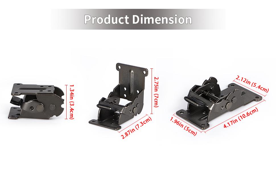 Self-Lock Hinge for Wall Shelf, Table, Folding Workbench Foldable Support Bracket, 0-90-180 Degree Lock Extension Support, 12 PCS