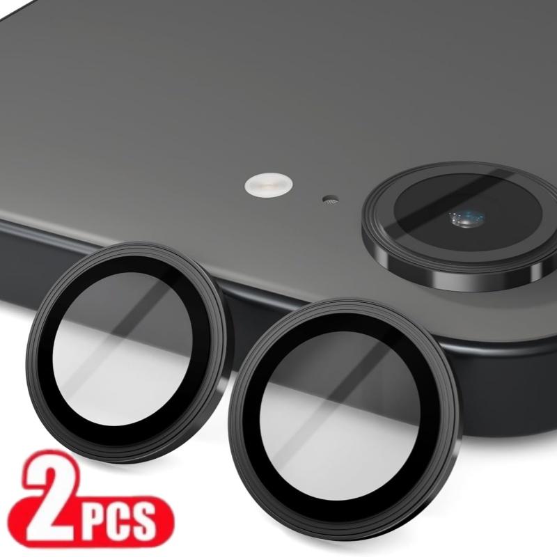 Two-Pack Lens Rings for iPhone 17e/16e, Tempered Glass Camera Protection Film, Compatible with iPhone 17e, Durable and Clear