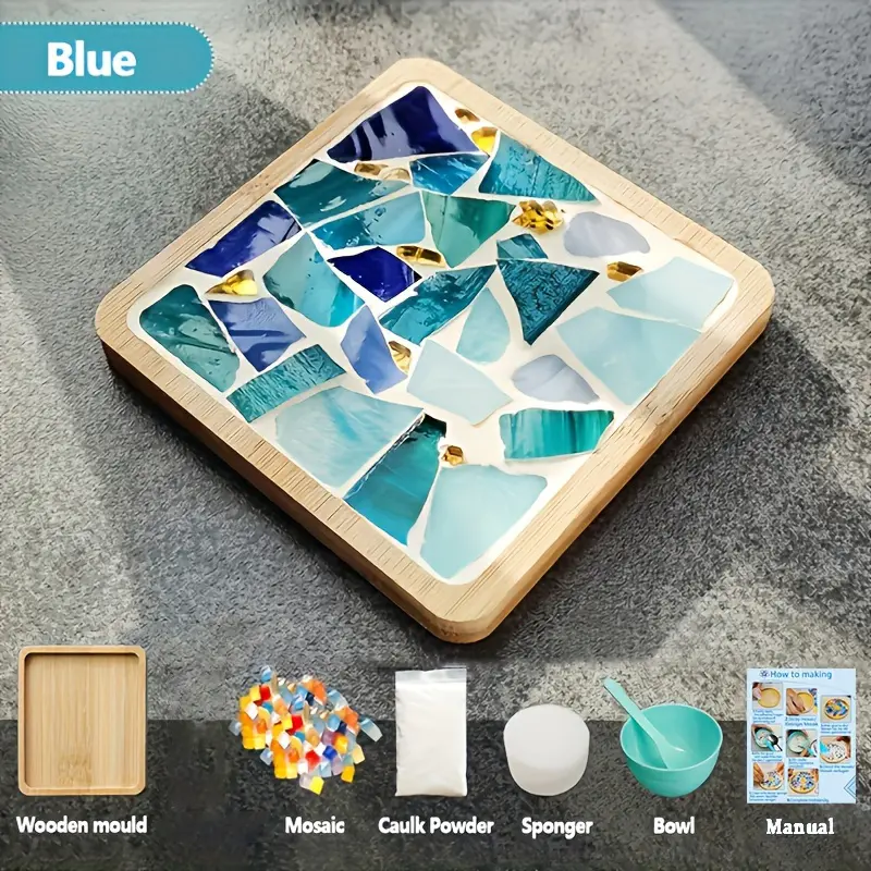 1 set, multi style creative DIY mosaic coaster set, handmade home decoration gift, cup coaster