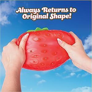 Squishy Extra Large Strawberry, Gag Gifts Funny Adult, Giant Stress Ball, Fidget Sensory Toy for Kids, ADHD Toys