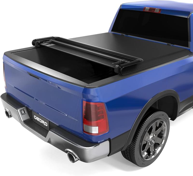 oEdRo Soft Quad Fold Tonneau Cover Four Fold Truck Bed Covers Compatible with 2009-2025 Dodge Ram 1500 (Inclu. Classic & New) 5.6' Bed Without Ram Box