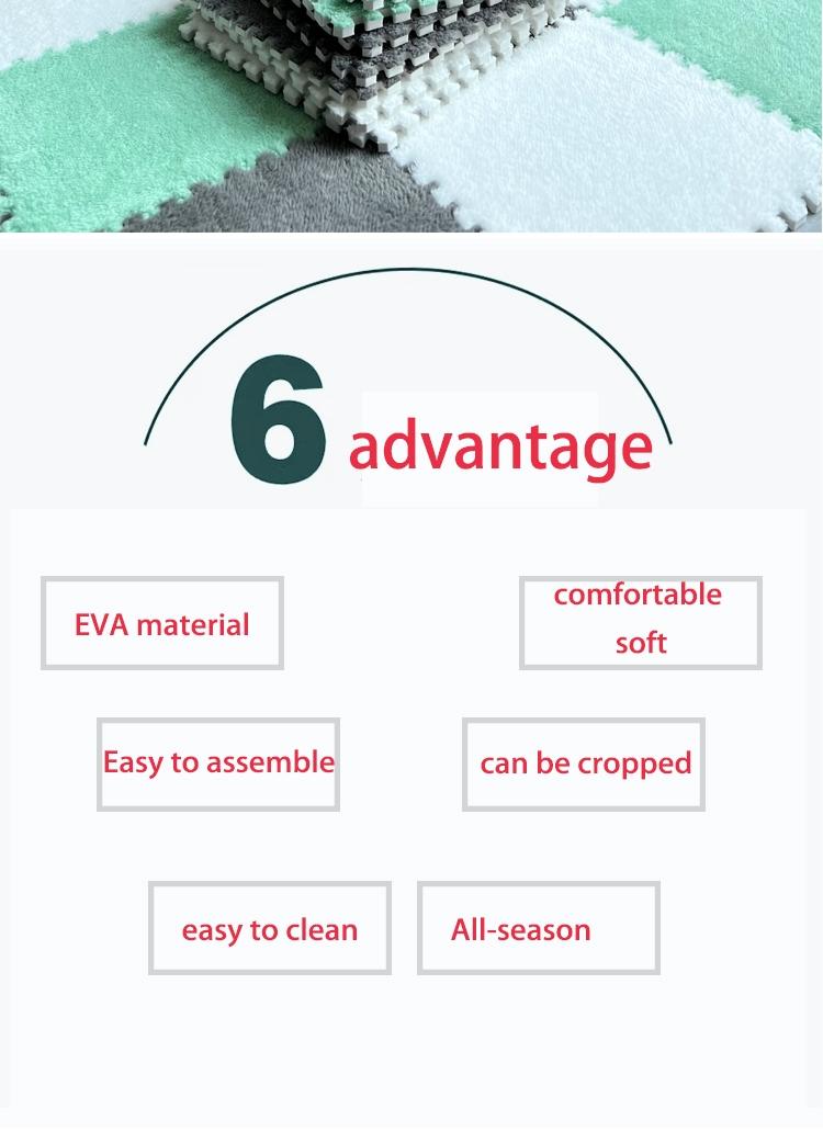 24-Piece Long Pile Patchwork Rug Set, Washable Floor Mat, Interlocking Mats for Bedroom & Living Room, Home Use, 6mm Eva Foam Base, Carpet Mats