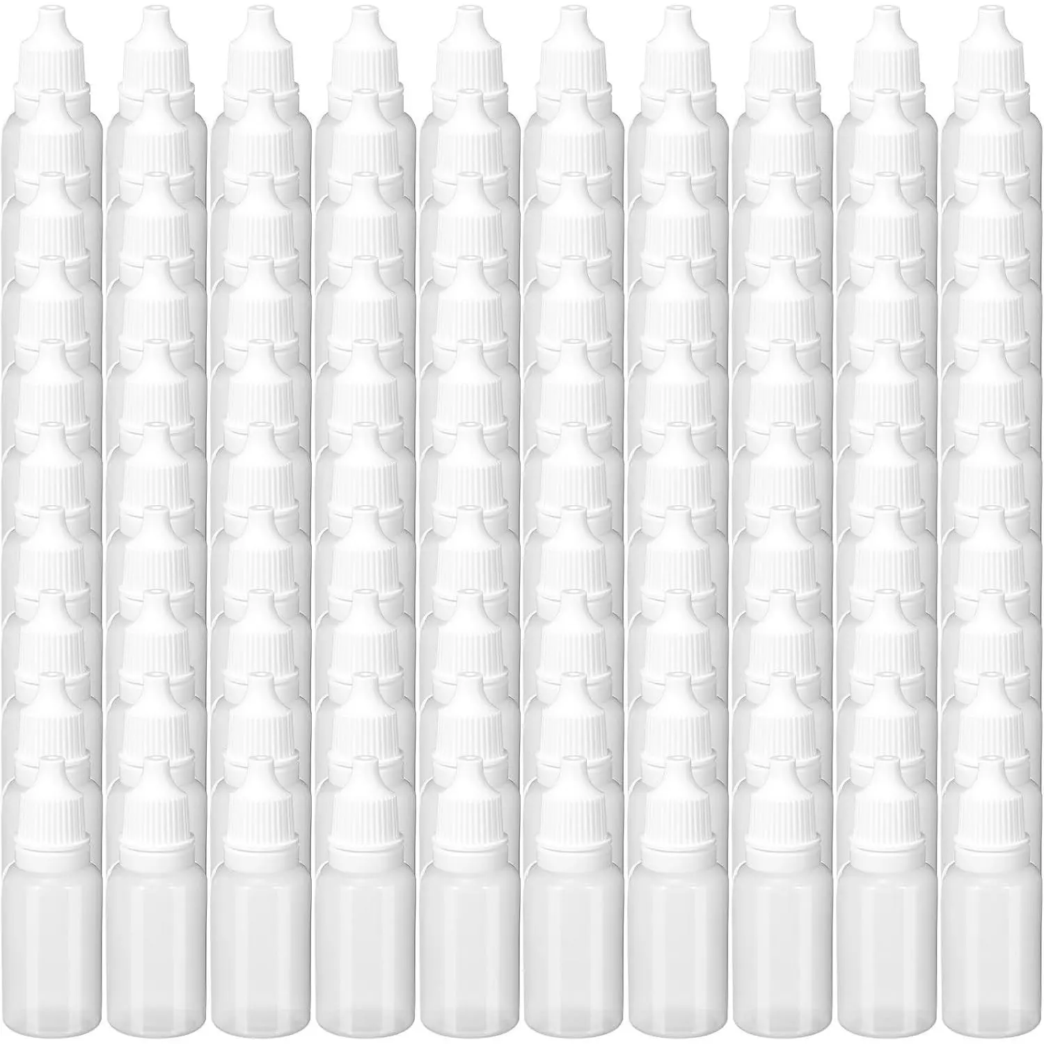 100 Pcs 30ml Plastic Dropper Bottles Squeezable Eye Liquid Dropper with Caps and Plug for Oil Eye Liquid Storage