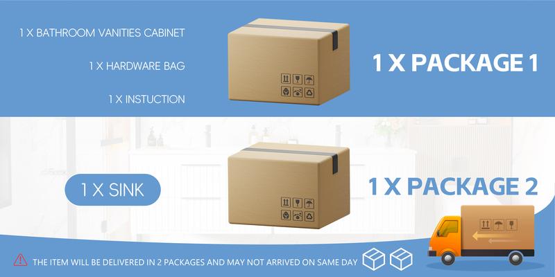 Topwin 30-Inch Floating Bathroom Vanity&Ceramic Sink – Modern Wall-Mounted Cabinet&2 Drawers for Storage Organizer Aesthetic Organizing Minimal Design