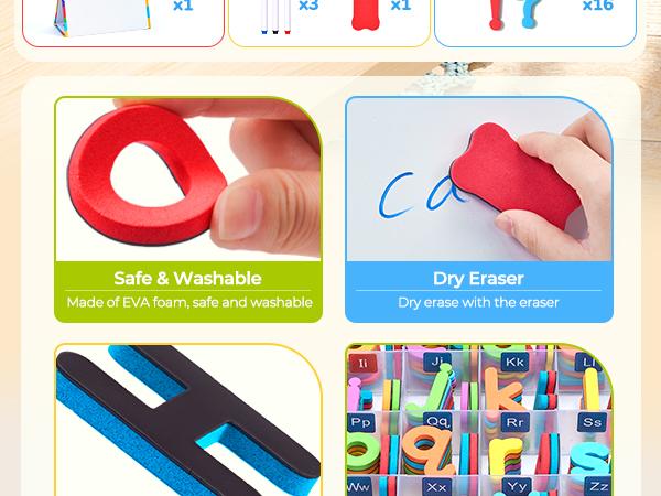 JoyCat Classroom Magnetic Letters Kit 234 Pcs with Double, Foam Alphabet Letters for Preschool Learning, Fridge ABC Education Toys, Educational Tools