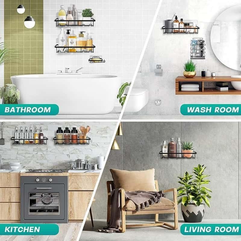 No-Drill Bathroom Shelf, Space-Saving Storage Solution, Perfect for Toiletries & Cosmetics, Easy Installation, Durable Design