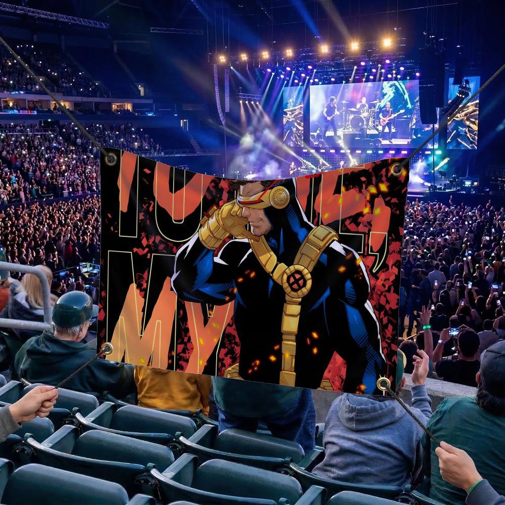 C-Cyclops MOVIE Flags Multi Size Atmosphere Flag, Cheerleading Hand Pulled Banner, Portable Outdoor Event Flag & Wall Decor for Sports, Parties, Home and Room Decoration