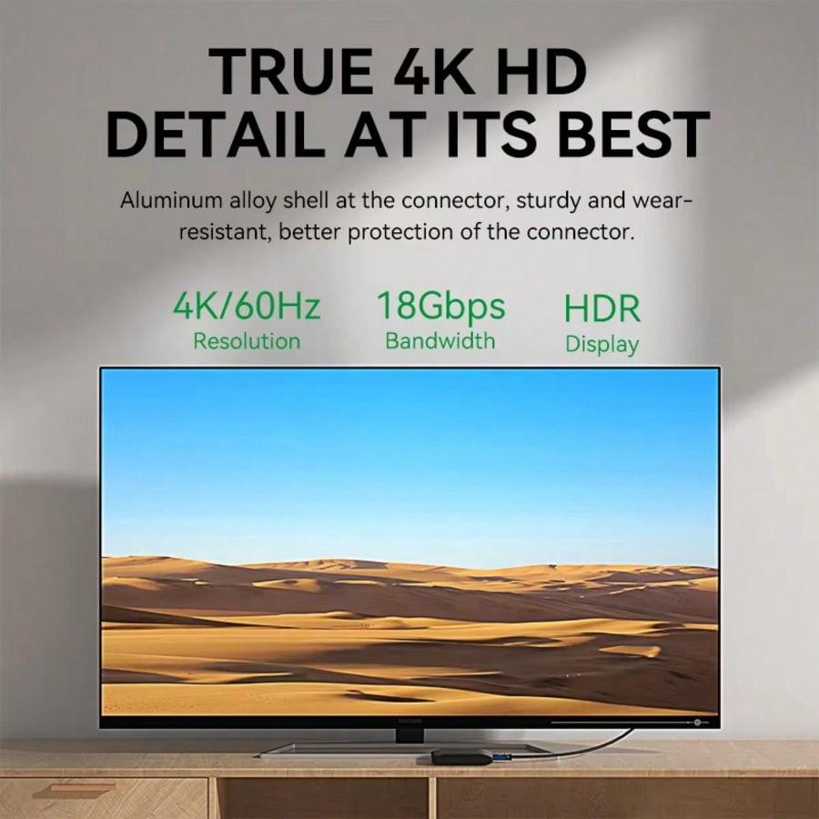 10 Feet 4K Ultra HD TV Cable, 4K High-Speed 2.0 Cable, Supports 4K@60hz, Compatible with Monitors, Projectors, Set-Top Boxes, Laptops