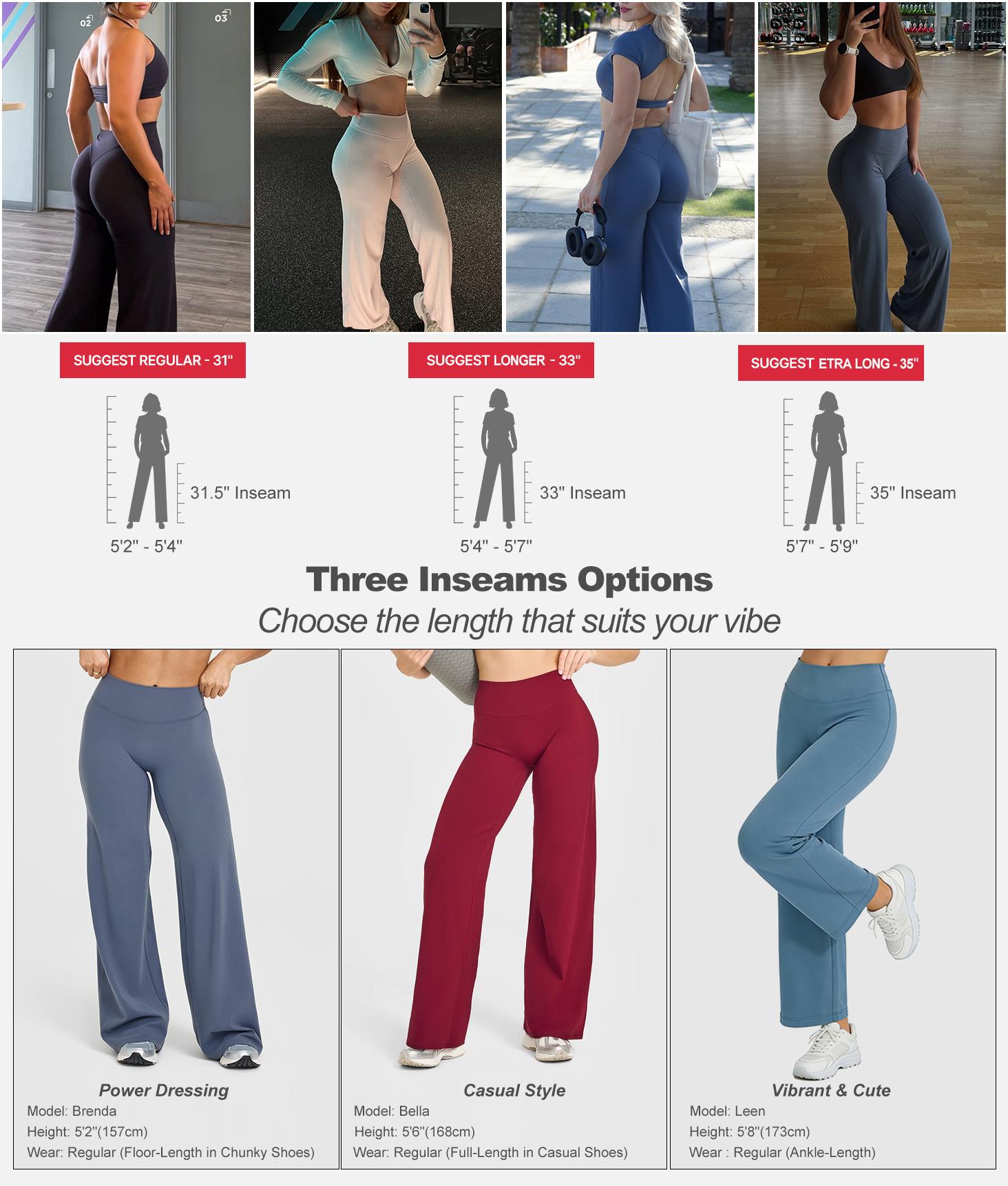 RICH BRIA Women‘s Casual Pants - High Waisted Loose-Fitting Wide Leg Yoga Pants - Comfortable & Elastic Soft Pants with Stretchy Material - Straight Leg Hem