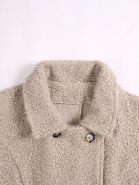 Women's Winter Korean Plush Long Coat, Loose Fit Double Button Overcoat, Warm Casual Outerwear for Fall & Winter Seasons