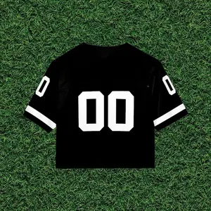 High-quality, personalized, bold-style cropped soccer jersey; V-neck cheerleading top.