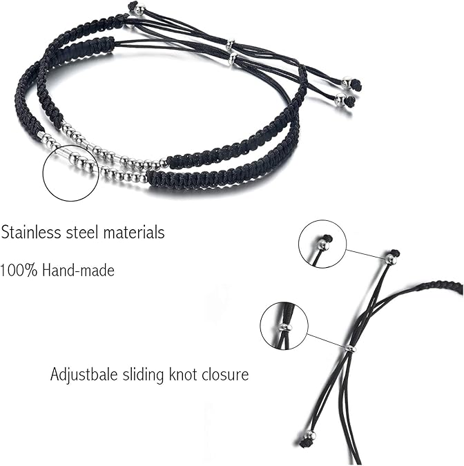 Best Bitches Morse Code Bracelet Best Friend Gift for Women Funny Friendship Gift 2/3 PCS Christmas Friends giving Valentines Day Gift