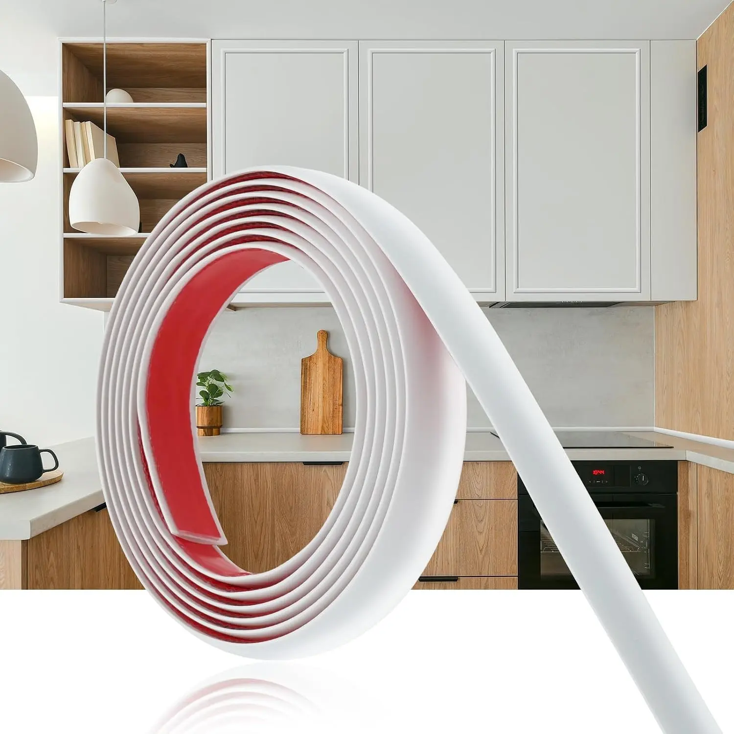 Peel and Stick Wall Molding Trim 10ft - Self-Adhesive Flexible PVC Molding for Walls, Baseboards, Mirrors & Home Decor, White (Paintable)