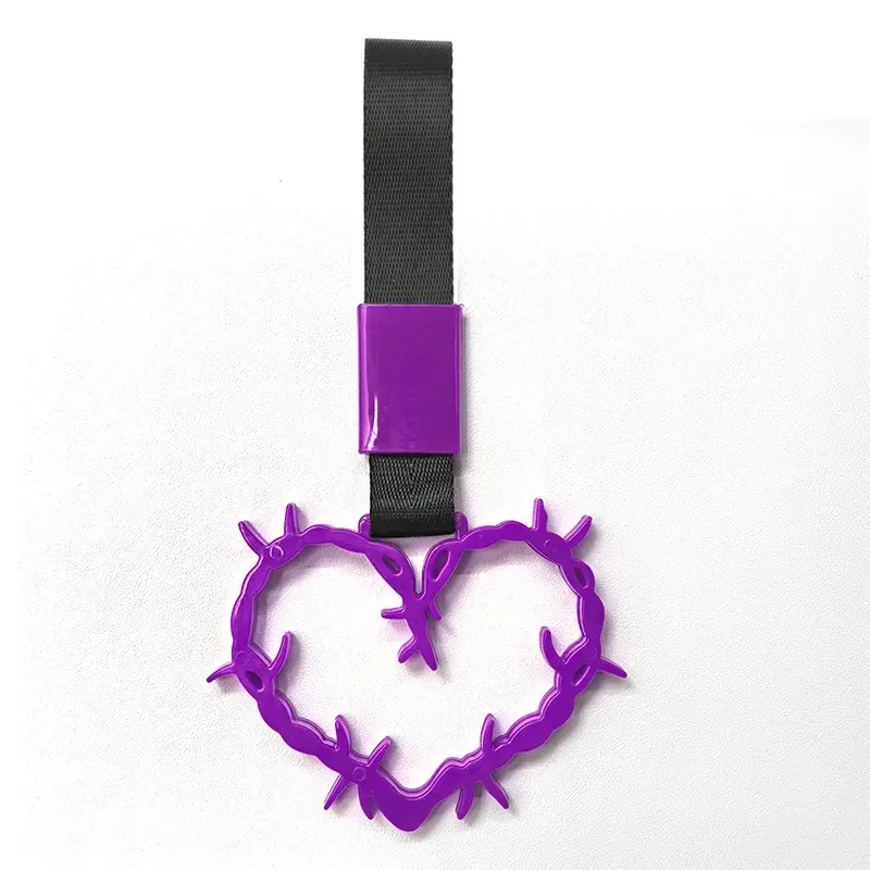 JDM Racing New Handle Hand Strap Heart Ring Styling Drift Charm Strap Drift Auto Accessories Car Strap Front and Rear Bumper Dec Automotive Decoration Automotive Decorative Accessories Aesthetic Car Accessory