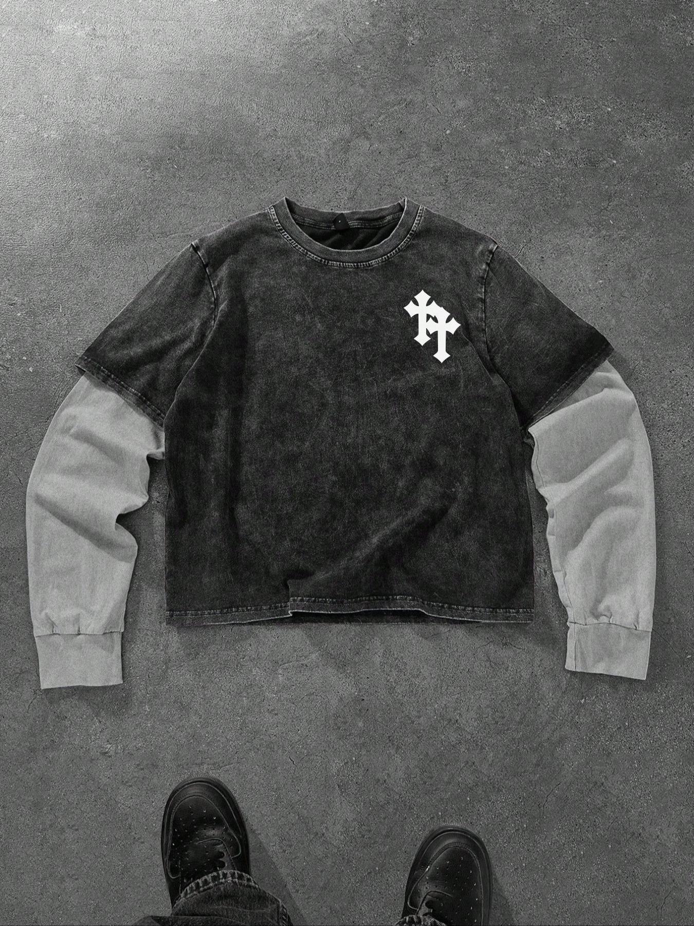 Unisex Fall Winter Patchwork Fitted Short Sleeve T-Shirt, Street Style Y2K Fashion, Perfect for Casual