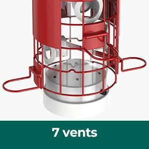 Squirrel Proof Bird Feeder for Outdoor Hanging, Metal Mesh Bird Seed Feeders with Weight-Activated Perches, 3LBs Large Capacity Wild Birdfeeder for Outside, Suitable for Small Medium Birds, Red