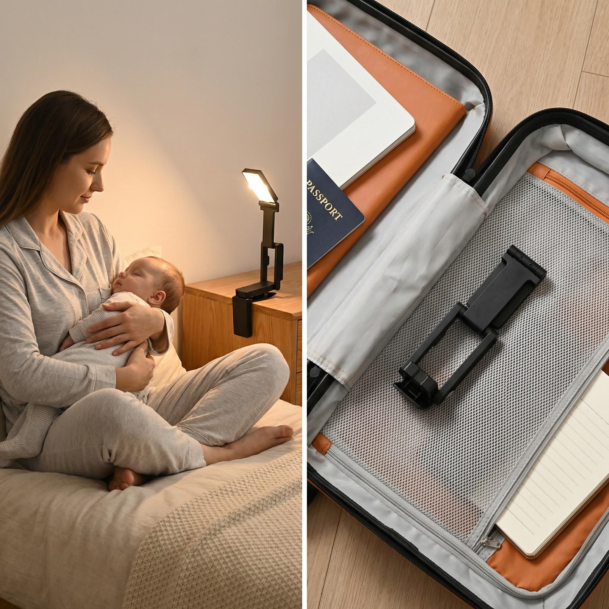 USB multifunctional intelligent reading light, portable reading light, clip on reading light, bedside reading eye protection light, three color temperature, flexible design, rechargeable, long-lasting battery life, suitable for outdoor use