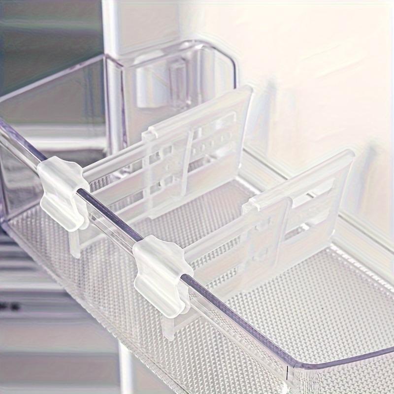 8pcs Divided Clips, Adjustable Retractable Partition Clips, Household Adjustable Retractable Divider, for Kitchen Refrigerator Side Door Sorting and Finishing, Kitchen Organizers and Storage, Kitchen Accessories