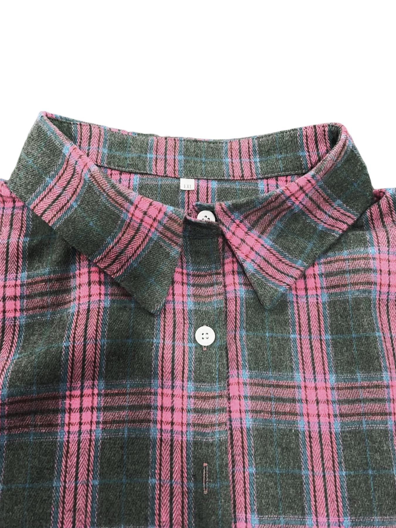 Plus Size Women's Plaid Print Long Sleeve Shirt, Casual Fashion Top, Comfortable and Stylish, Perfect for Daily Wear