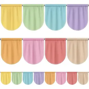 8 Pcs School Classroom Curtains Colorful Back to School Curtains Growth Mindset Window Cover for Primary Kindergarten Daycare Playroom Bedroom Decor 21.6'' x 17.3'' (Pastel)