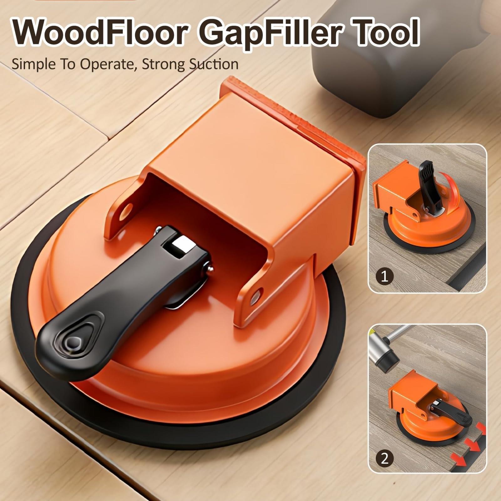 Floor Gap Repair Tool, Enhanced Vacuum Suction, Adjustable Height, Carbon Steel & Rubber Pad, for Laminate Vinyl Flooring