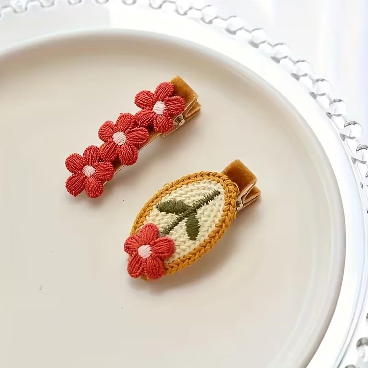 Handmade Woven Flowers Hair Clips, Girls' Knitted Flower Accessories, Perfect for Stylish & Daily Wear