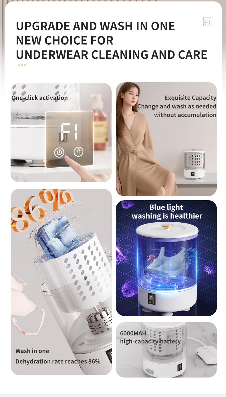 Portable Mini Automatic Washing Machine, Compact Design, Ideal for Dorms, Camping, Car Use, Lightweight, Fast Wash and Spin Dry, Easy to Clean Clothes