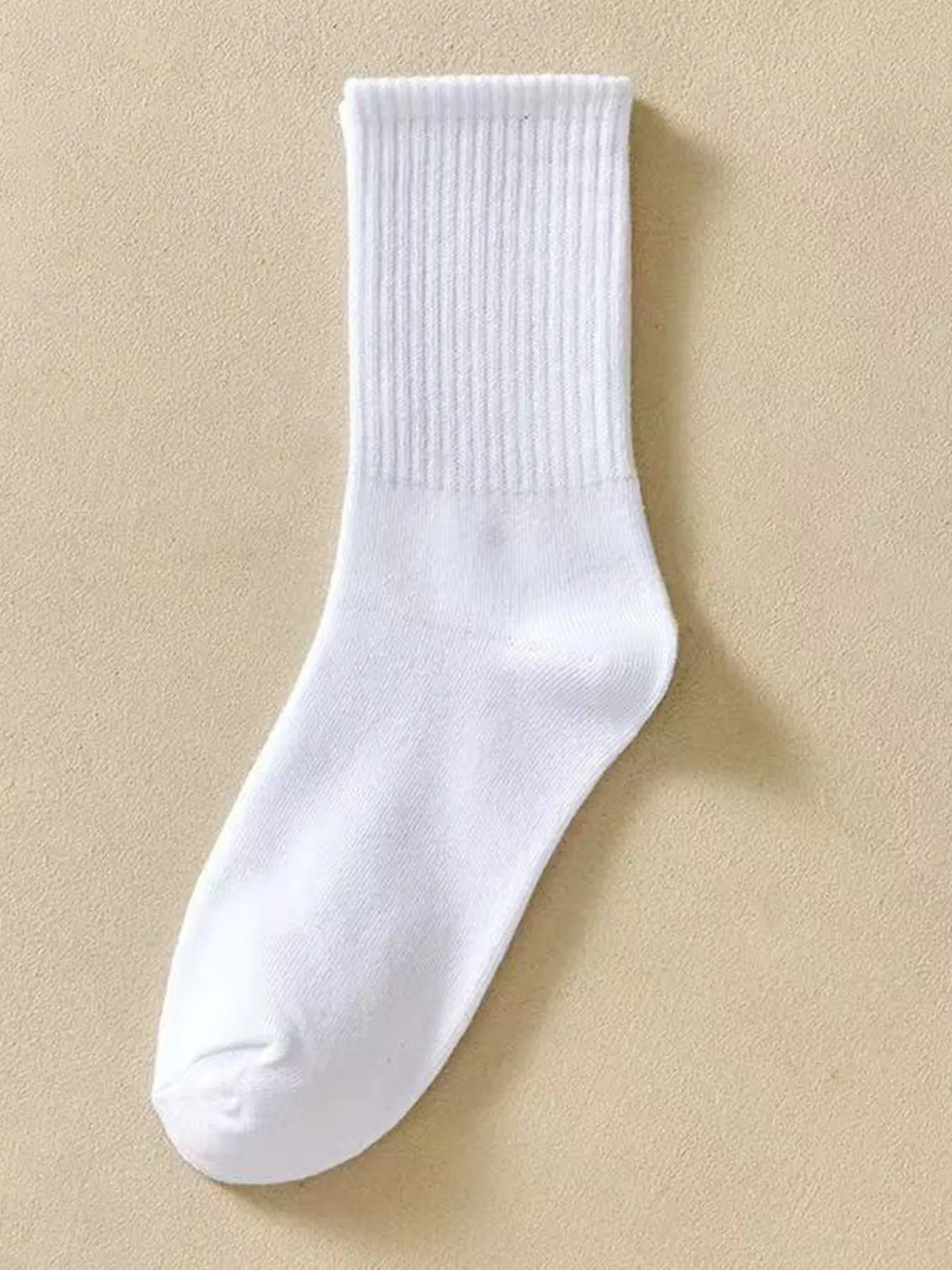 Women's Mid-Calf Socks, Plain Simple Style, All-Season Long Socks, Anti-Slip Sweat-Wicking Sports Socks, Casual Daily Wear