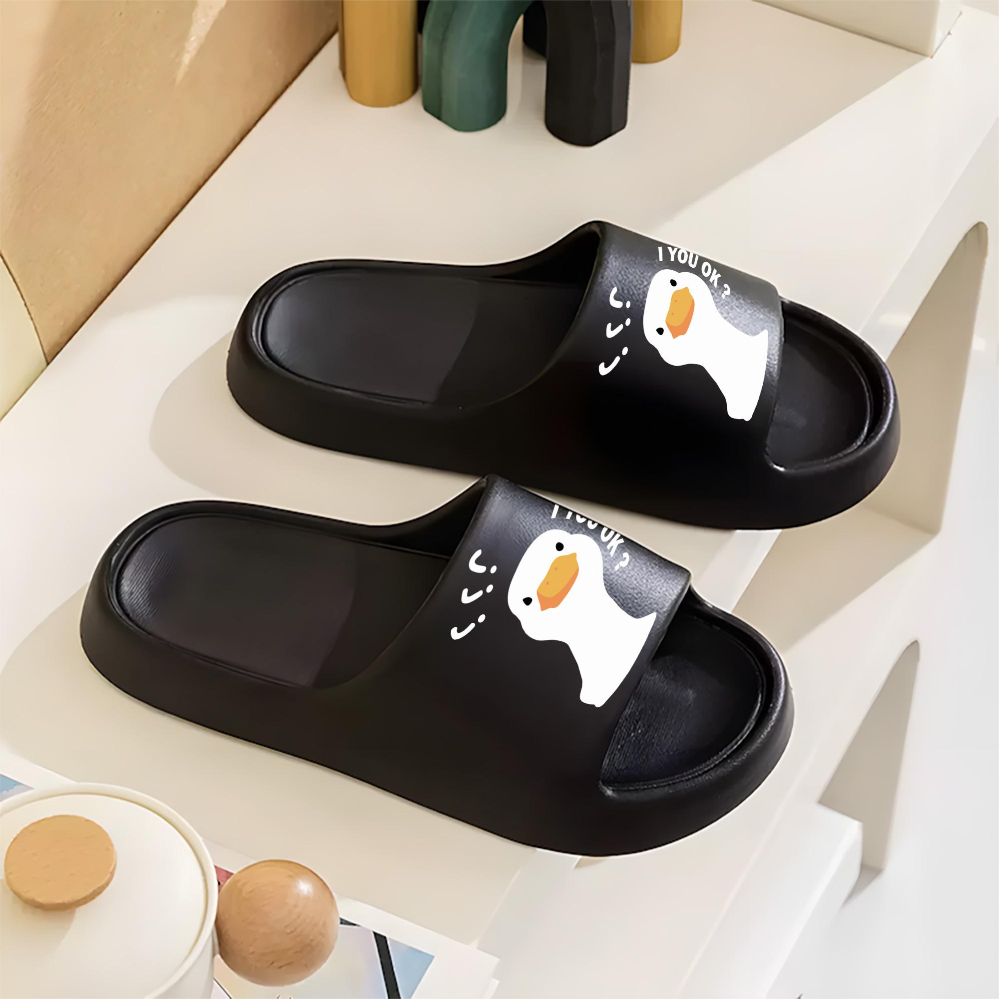 Cute Duck Face Slippers for Women Men Cartoon Animal Indoor Home Non-slip Soft Sole Comfy Warm Plush House Slippers Funny Novelty Winter Bedroom Shoes Gift for Adults Teens