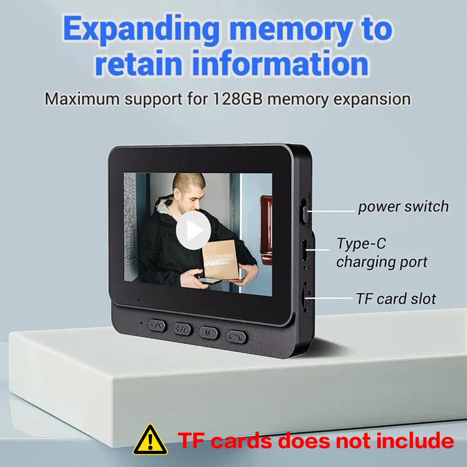 Wireless Smart Video Doorbell with 4.3 Inch Color Screen, Night Vision, Waterproof Design, Long Battery Life, Supports Video Call & Two-Way Audio