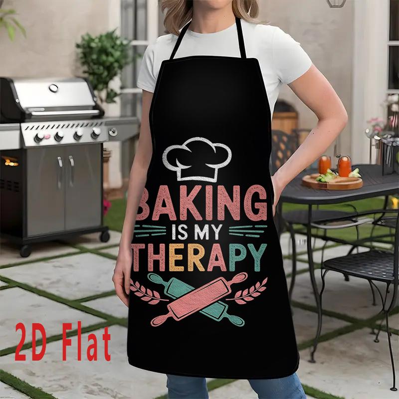 1pc 23.62X31.5inch "Baking Is Healing" Print Apron Fashion Home Work Clothes Durable BBQ Apron Washable And Reusable Kitchen Restaurant Supplies Work Apron Party Apron Suitable for Kitchen And Restaurant Gardening Painting Applicable New Year Gift