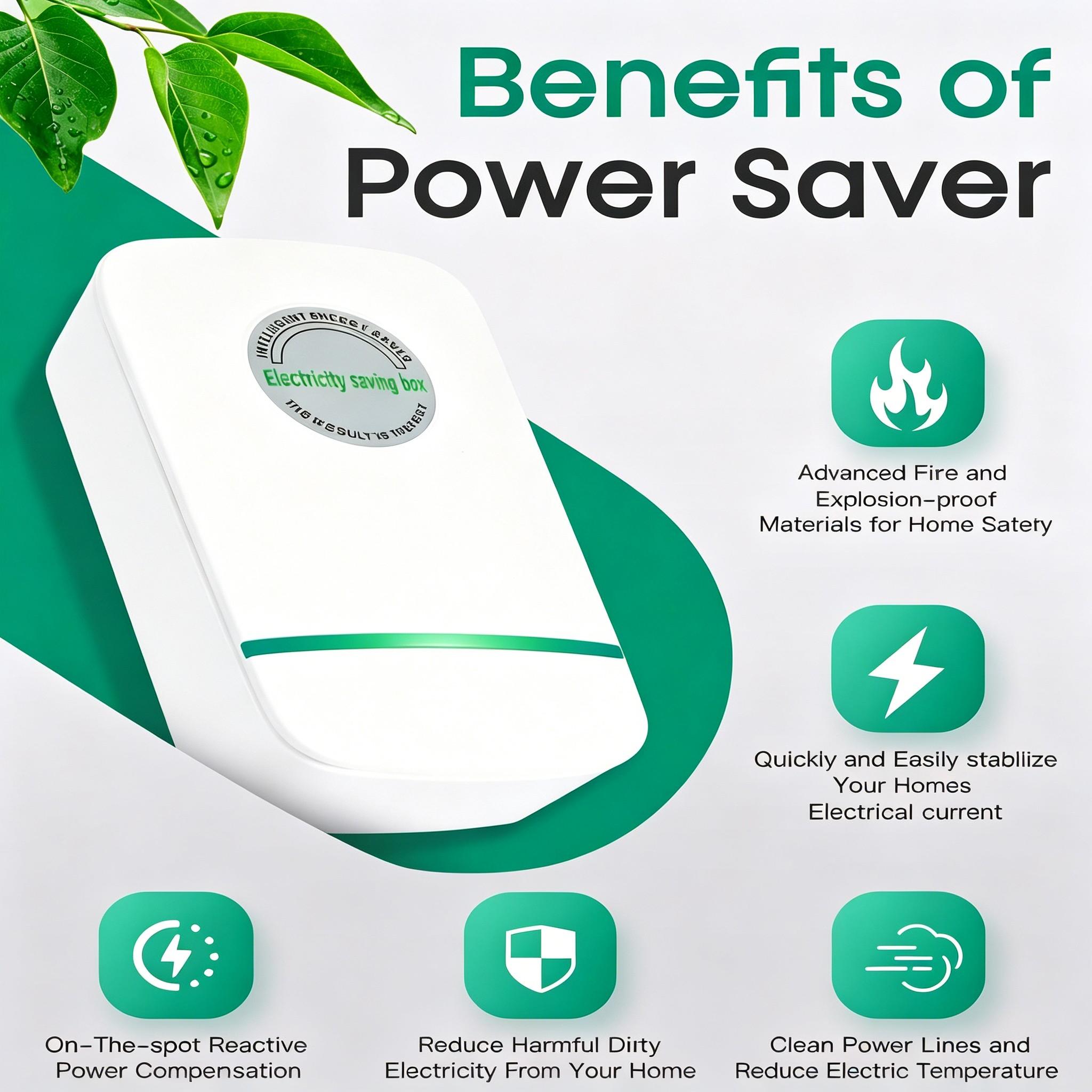 Smart Energy-Saving Plug, Universal Power Saver for Home and Office, Durable Voltage Stabilizer, Safe and Efficient Energy Conservation Device