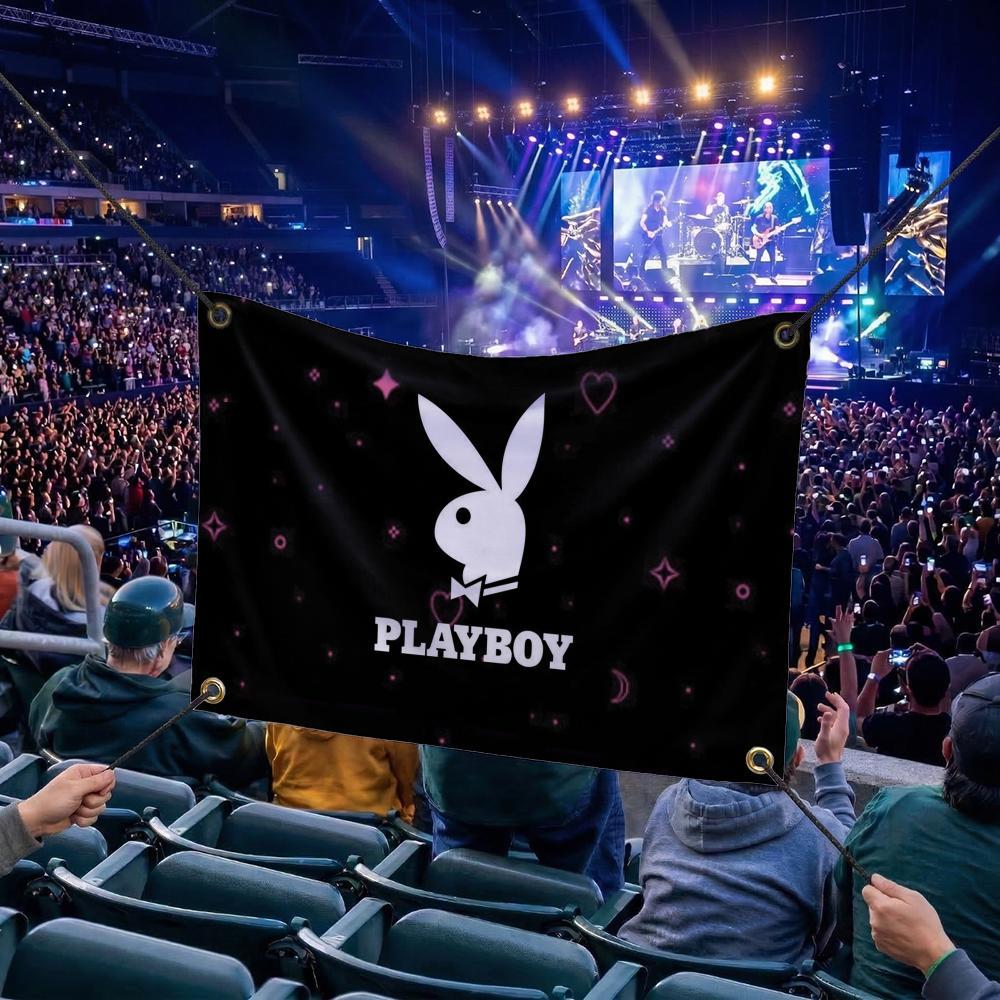 P-playboy BRAND Flags Multi Size Atmosphere Flag, Cheerleading Hand Pulled Banner, Portable Outdoor Event Flag & Wall Decor for Sports, Parties, Home and Room Decoration