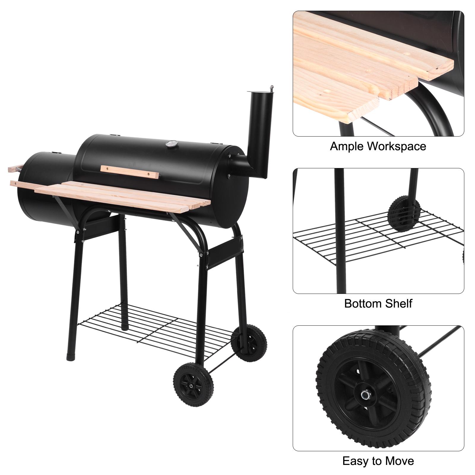 BBQ Charcoal Grill and Smoker, Oil Drum Charcoal Furnace High-Temperature Spray Paint (500-600 Degrees), Diameter 15cm Plastic Wheels for Outdoor BBQ Event BBQ Charcoal Grill and Smoker, Oil Drum Charcoal Furnace High-Temperature Spray Paint (500-600 Degrees), Diameter 15cm Plastic Wheels for Outdoor BBQ Event