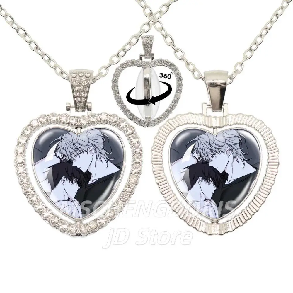 Low Tide In Twilight Necklace Taeju YEO Euihyun KIM Glass Heart Pendant Double Sided Necklace 360 Degree Rotation Jewelry Gift