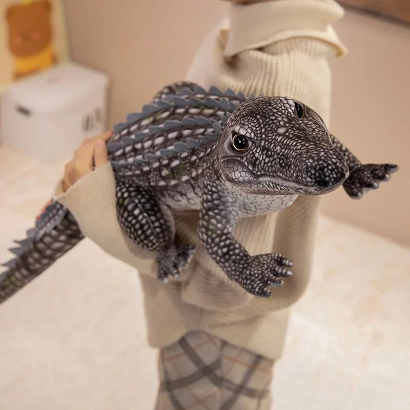 65/90CM Simulation Crocodile Plush Toys Soft Stuffed Lifelike Green Gray Brown Giant Alligator Sofa Cushion