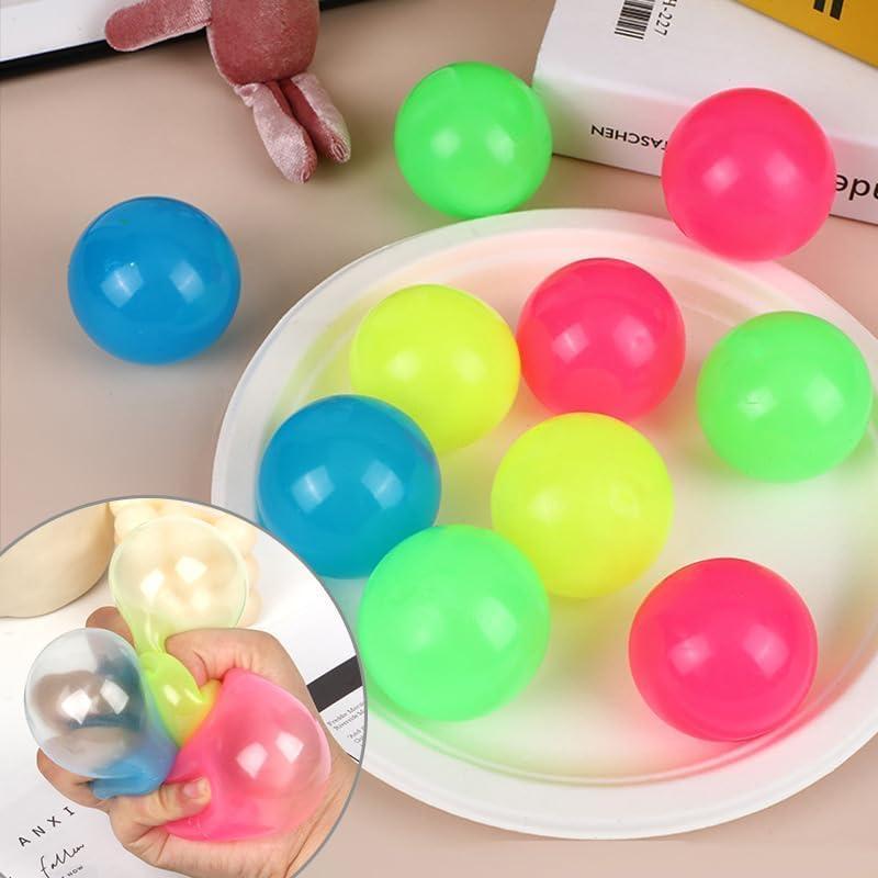 4/8/12pcs Glowing Sticky Balls, Sticky Ball for Ceiling, Glow Balls, Stick to The Ceiling, Stress Relief Toys, Glow in Dark Sticky Balls, Stocking Stuffers for Women Men Adults